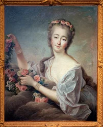 Portrait de Madame du Barry en Flore (Jeanne Becu, comtesse ou Madame du Barry, 1743-1793) - Peinture de Francois Hubert Drouais (1727-1775)
