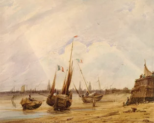 Marée basse, Calais (aquarelle)