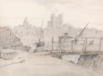 Vue sud-est du château de Rochester et de la cathédrale