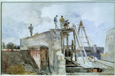 Chantier de construction vu de la fenêtre de Granet à l