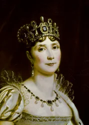 Portrait de Joséphine de Beauharnais (1763-1814), impératrice des Français, en costume impérial, détail du visage. XIXe siècle. 0.85 x 0.67 m, musée du château de Malmaison