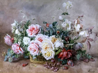 Les plus belles fleurs. Peinture de Francois Rivoire (1842-1919) Collection privee.
