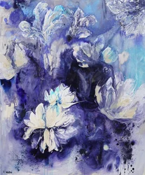 Fleurs bleu indigo