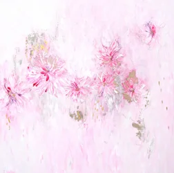 Fleurs rose pâle doré