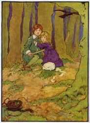 Illustration pour Les Enfants dans les bois