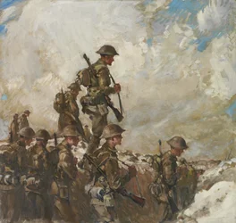 À travers les tranchées vers Pozières, vers 1918