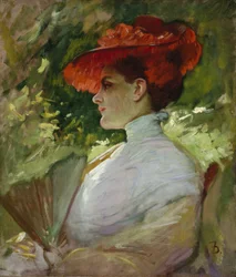 Dame au chapeau rouge, ou Portrait de Maggie Wilson, vers 1904