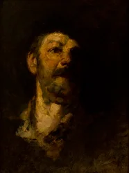 Étude de tête, homme avec chapeau