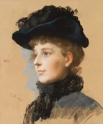 Femme au chapeau noir