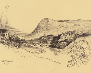 Ribblesdale et Pendle Hill (litho)