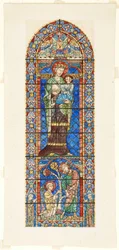 Étude de vitrail, Clerestory nord de la nef, Cathédrale de Chartres, France