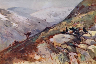 Près de Kielder (lithographie en couleur)