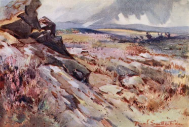 Sur le mur romain (lithographie en couleur)