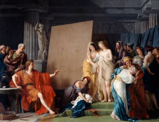 Zeuxis choisissant un modèle parmi les belles filles de Crotone, 1789