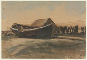 Bateau sur une plage, Le Tréport, 1854