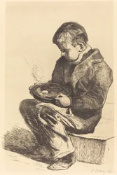 Enfant mangeant sa soupe