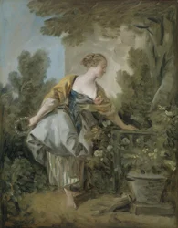 Une jeune fille dans un parc