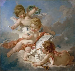 Boucher - Cupidons. Allégorie de la poésie, 1760sFXD