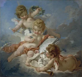 Boucher - Cupidons. Allégorie de la poésie, années 1760