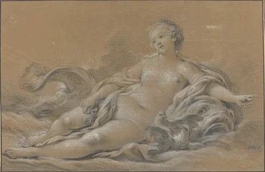 Vénus allongée sur un dauphin