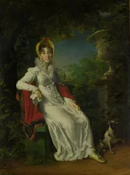 Carolina Ferdinanda Louisa de Sicile (1798-1870). Épouse de Charles Ferdinand, duc de Berry, dans le parc de Bagatelle au Bois de Boulogne (près de Paris)