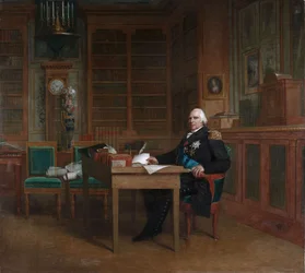Le roi Louis XVIII dans son cabinet de travail des Tuileries