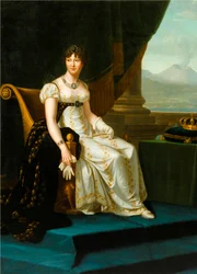 Portrait de Caroline Bonaparte, reine de Naples et des Deux-Siciles, par François Gérard ou son atelier.