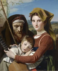 Famille de bergers romains dans la Campagne