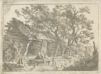 Paysage avec une grange