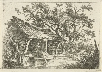 Paysage avec une grange