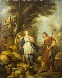 Jacob rencontrant Rachel au puits, vers 1720