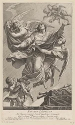 Saint Louis IX porté au ciel par deux anges