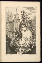 Conception pour une fontaine avec deux putti et un filet de pêche
