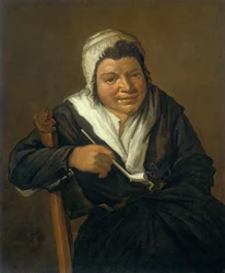 Une femme fumant une pipe