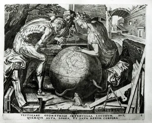 La Géométrie, gravée par Hieronymus Cock (vers 1510-70)