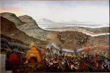 Vue de la Bataille de Vienne le 12/09/1683 sur la colline de Kahlenberg