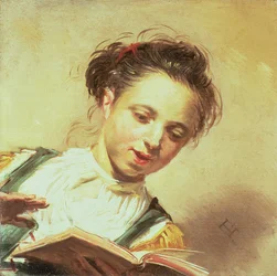 Une jeune fille chantant
