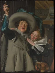 Jeune homme et femme dans une auberge