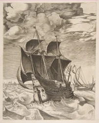Un Hulk néerlandais et un Boeier de The Sailing Vessels, 1565
