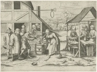 Paysanne dansant la danse des œufs