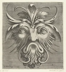 Masque avec une barbe bouclée (Pourtraicture ingenieuse de plusieurs facons de masques)