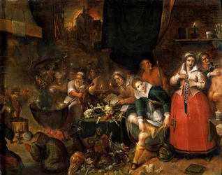La cuisine des sorcières, vers 1610, dimensions : 52 x 66,1 cm, Kunsthistorisches Museum, Vienne