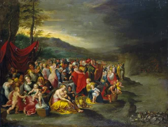 Le passage de la mer Rouge - huile sur cuivre de l