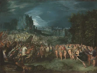 La bravoure des femmes persanes (huile sur cuivre)