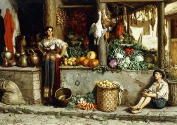 Un marché aux légumes