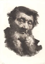 Vieil homme avec barbe grise divisée