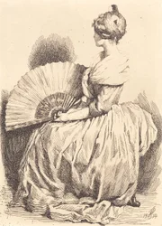 Dame assise avec un éventail