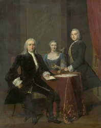 Groupe familial dans un intérieur