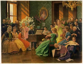 Bedřich Smetana parmi ses amis en 1865, 1923