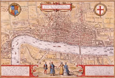 Carte de la ville de Londres, Southwark et une partie de Westminster, 1572